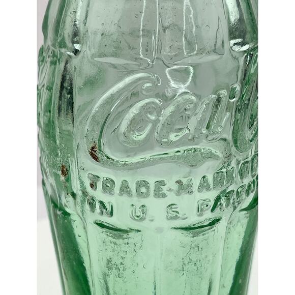 Vintage Coca Cola Bottle, 1957 Hobble Skirt Coke Bottle, Green Glass Collectible - Picture 4 of 11